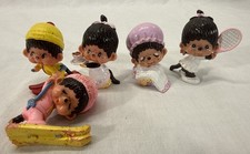Vintage 1979 Sekiguchi Monchhichi PVC Figures Lot of 5