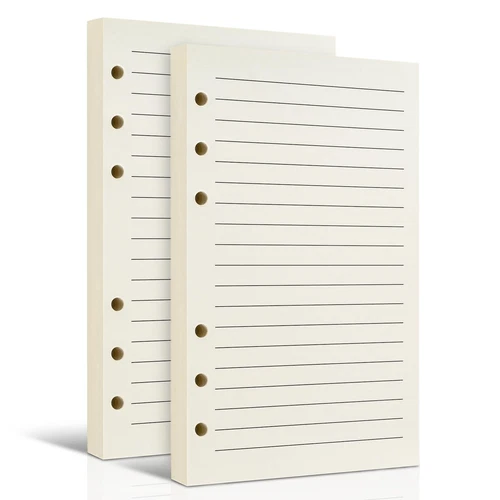 2 Packs A6 Refillable Line Paper for 6-Ring Binders, Planner, Traveller Journ...