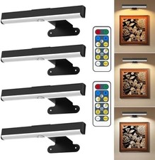 4Pack Wireless Picture Light with Remote,Battery Operated Wall Sconces for Wa