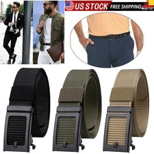 Men's Ratchet with Nylon Mesh Belt Automatic Sliding Buckle Tactical Belt Gifts