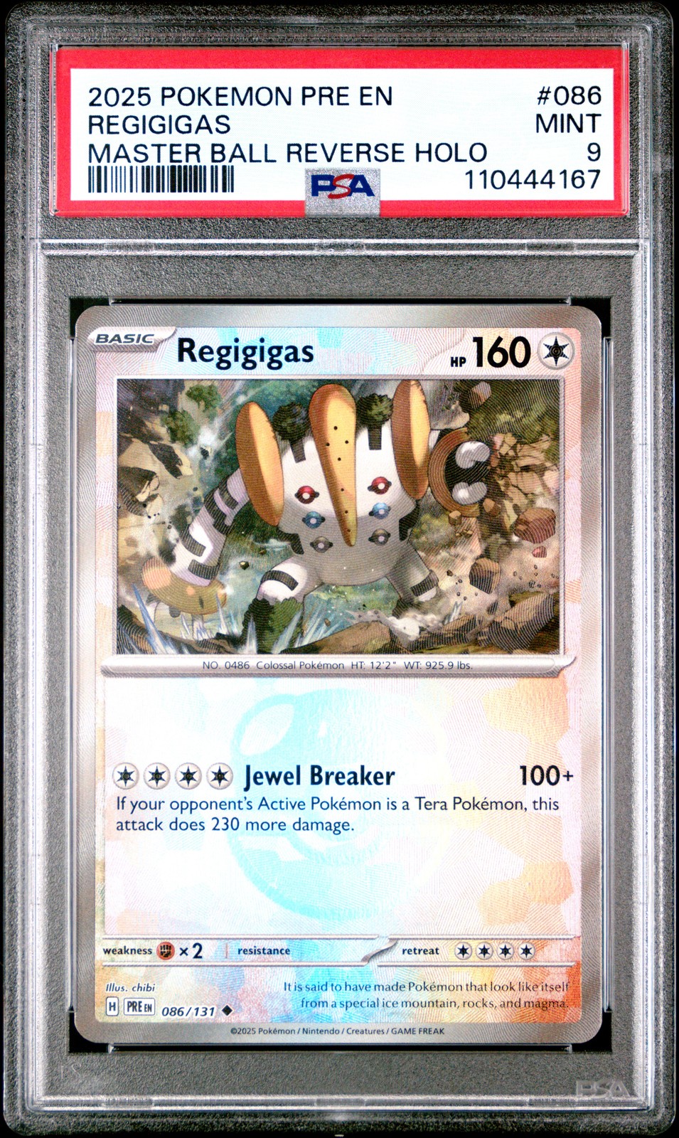 2025 POKEMON PRE EN-PRISMATIC EVOLUTIONS #086 REGIGIGAS PSA 9