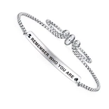 Dainty Cuff Bracelet - REMEMBER WHO YOU ARE - Bracelets Bachelor Party Gift I...