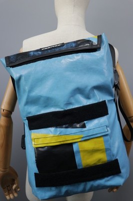 FREITAG F12 DRAGNET Yellow/Blue Recycled truck tarps MESSENGER CLASSIC Sz Large