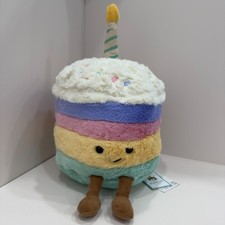 JELLYCAT Amuseable Rainbow Birthday Cake Fluffy Plush Decorations Doll Gift Toy