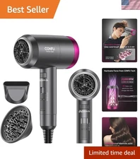 Fast Drying Ionic Blow Dryer with 3 Heat Settings & Infinity Speed Control, Grey