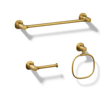 Kohler Terzet Three-piece bathroom accessory set Vibrant Brushed Moderne Brass