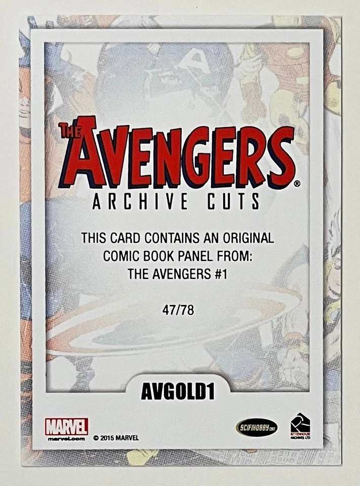MARVEL COMIC CUT - 2015 AVENGERS: SA - GOLD AVGOLD1 - 47/78 - THOR & HULK - AV#1 - Image 2 of 4