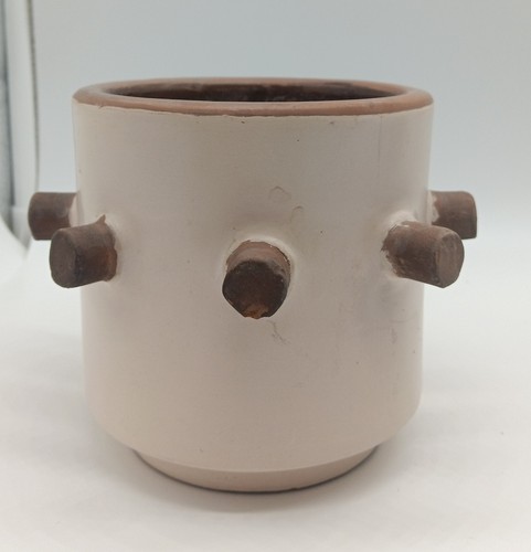 West Elm x Diego Olivero Nina Terracotta Planter Vase Cream And Brown - Picture 3 of 8