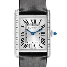 Cartier Tank Must Large Steel Diamond Ladies Watch W4TA0017 Box Card