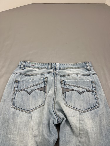 Diesel Larkee Jeans Mens 34x34 Straight Leg Button Fly Distressed Denim Pants - Picture 18 of 18