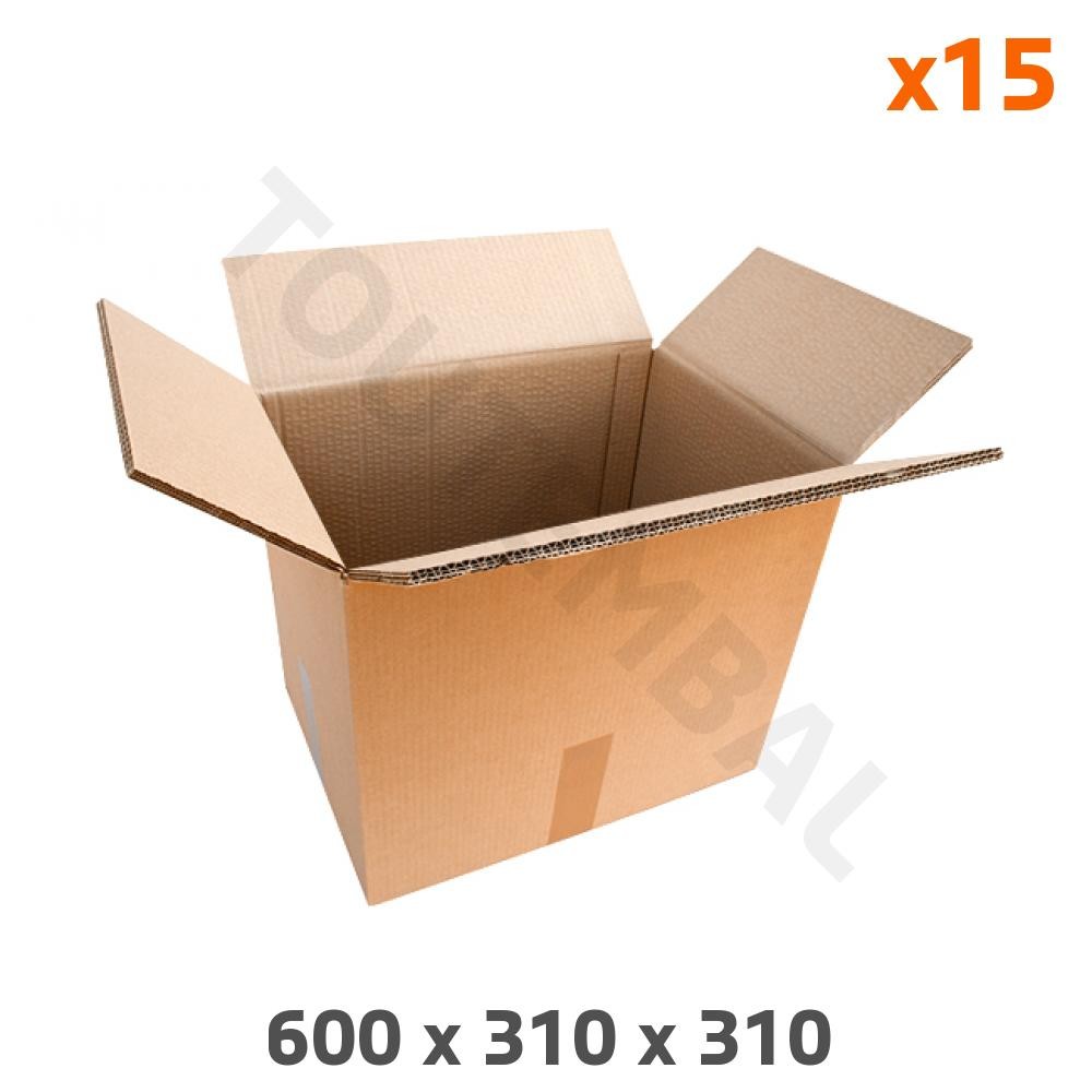 Carton triple cannelure 600x310x310 emballage caisse expédition rigide lot de 15