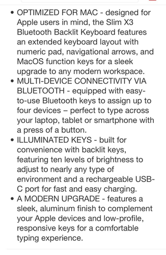 Satechi Slim X3 Bluetooth Backlit Keyboard for Mac New in Sealed Box - Picture 13 of 15