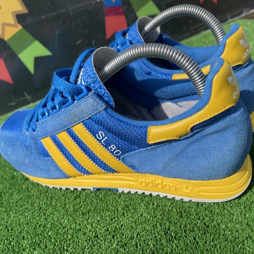 Rare Vintage 2011 Adidas SL80 Blue & Yellow Stockholm Colour Way Mens UK 7 - Picture 8 of 17