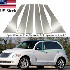 6pcs Chrome Pillar Posts Door Window Trim Covers For Chrysler Pt Cruiser 01-10