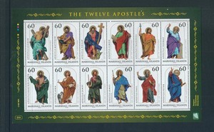 MARSHALL ISLANDS 1997 #625-626 MNH SET OF 2  TWELVE APOSTLES & LAST SUPPER