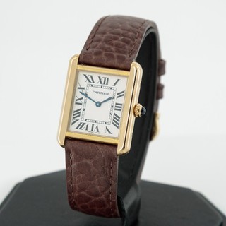 Cartier Tank Solo Quartz Ref.#2743 24mm 18KYG White Dial Watch W256310 1