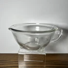 Vintage Anchor Hocking Glass 4 Cup 1 Quart Mixing Bowl Footed D Handle