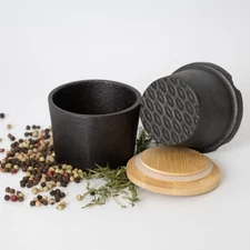 Lehman's Cast Iron Spice Grinder 3-Piece Set, Manual Spice Mill Kitchen Tool