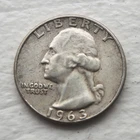 1963 Washington Quarter Silver 25C Circulated Business Strike Coin