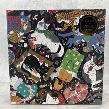    Catmas Chaos 500 Piece Foil Puzzle by Galison - Christmas Holidays Cat - New