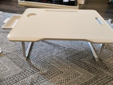 Brand new white foldable portable bed table laptop table desk with drawer! Holde