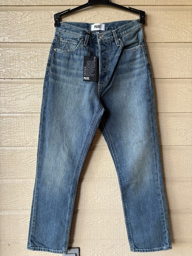PAIGE womens Billy Crop Covered Button Fly Jeans size 24 The Roxy 27" inseam - Picture 6 of 13