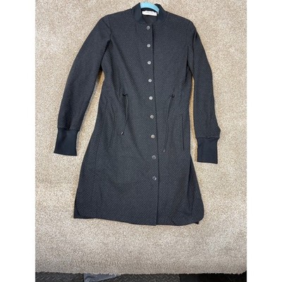 Per Se by Carlisle Longline Bomber Jacket Grey Pinstripe Snap 4 Goth Avant Garde