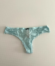 Victoria's Secret Body by Victoria Lace-Trim Thong Panty Light Blue