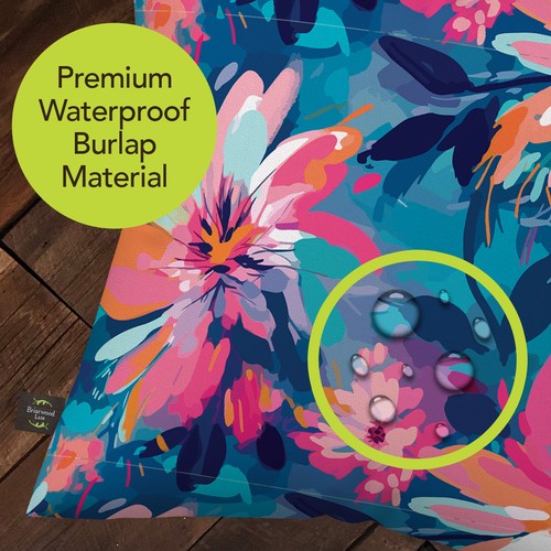 Briarwood Lane Abstract Floral Burlap Pillow - 第 4/4 張圖片