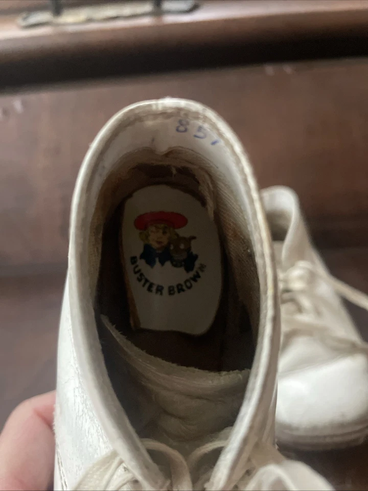 Zapatos Buster Marrón Cuero 2 O Vintage Talla 4-7 Tiene Campana Para Cordón Foto 2 de 4