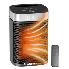 Small Portable Space Heater for Indoor Use - 1500W PTC Electric Heater with T...