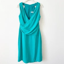 Trina Turk Samantha Dress Teal Size 14 Colorful Coastal Wedding Party