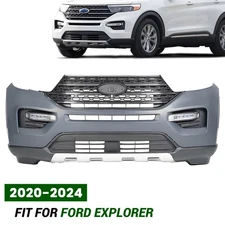 Front Bumper Cover Kit For 2020-2024 Ford Explorer Grille Assembly w/ Fog Lights