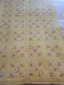 Baby Quilt Handmade Patchwork Crib ~ Yellow ~ 58 x 40 inches