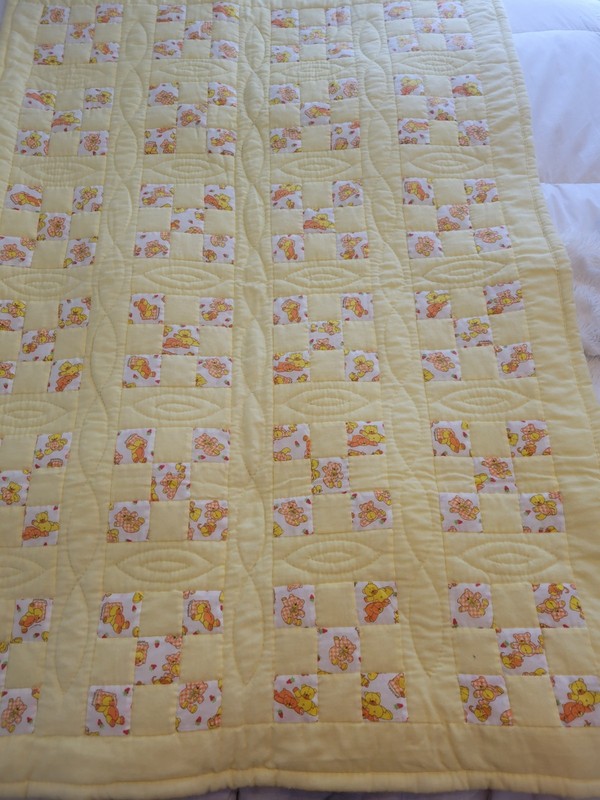 Baby Quilt Handmade Patchwork Crib ~ Yellow ~ 58 x 40 inches
