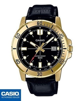 CASIO MTP-VD01GL-1EVUDF  MTP-VD01GL-1E Original CUERO NEGRO CASIO Collection Men