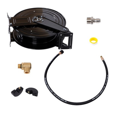 #ad 3 8quot; X 50 FT Steel Dual Arm Auto Retractable Power Wash Hose Reel 4000 PSI $112.17