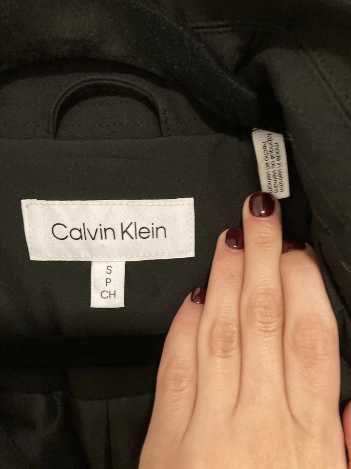 Gabardina para mujer Calvin Klein negra talla S nunca usada nueva sin etiquetas Foto 2 de 4