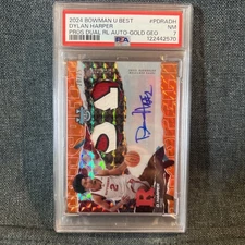 2024-25 Bowman U Best Dylan Harper Dual Patch Orange Auto /25