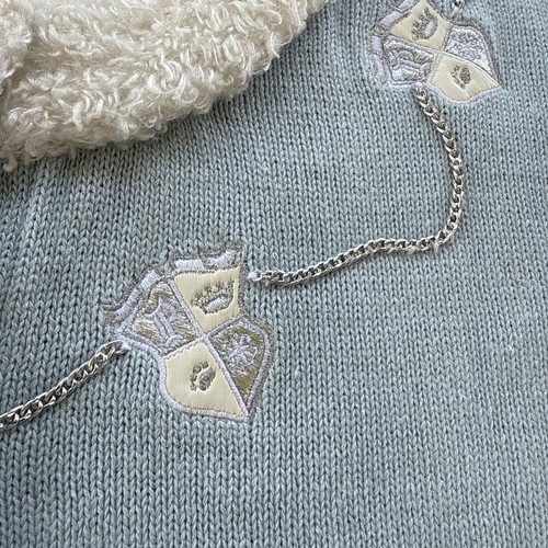 Storybook Knits “Royal Persian” Blue Cardigan SZ 2X Long Sleeve Cats NWT - Picture 4 of 12