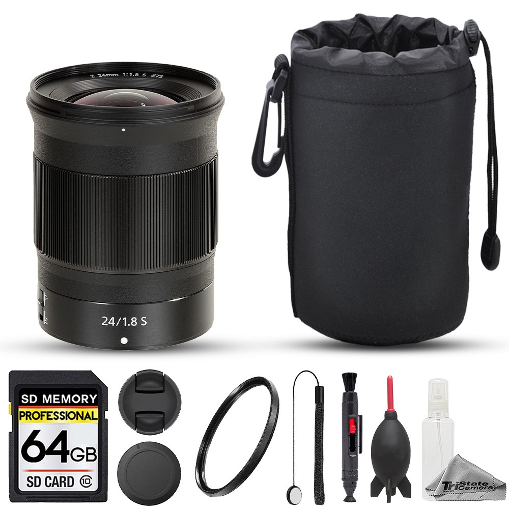 Nikon NIKKOR Z 24mm f/1.8 S Lens- 8pc 64GB Memory Bundle | eBay