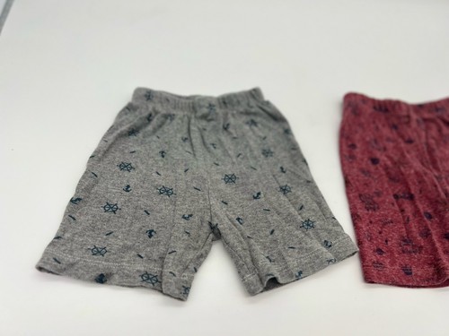 Cotton Boy Shorts 6-9 Months Gray And Red 2 Pack - Picture 2 of 4