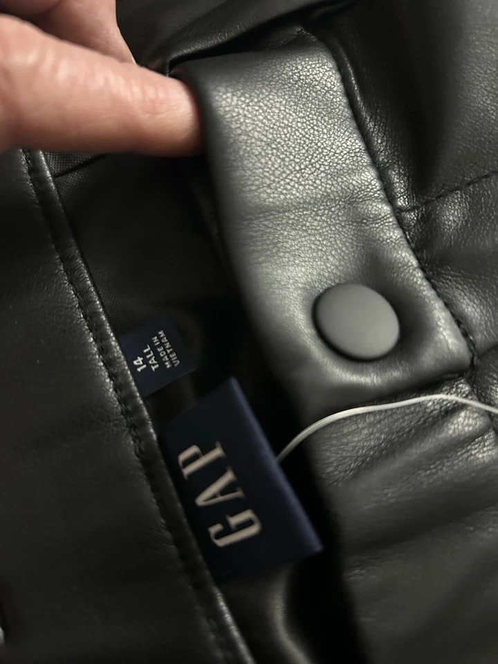 Pantalones para mujer Gap de imitación de cuero negros nuevos talla 14 de alto Foto 4 de 4
