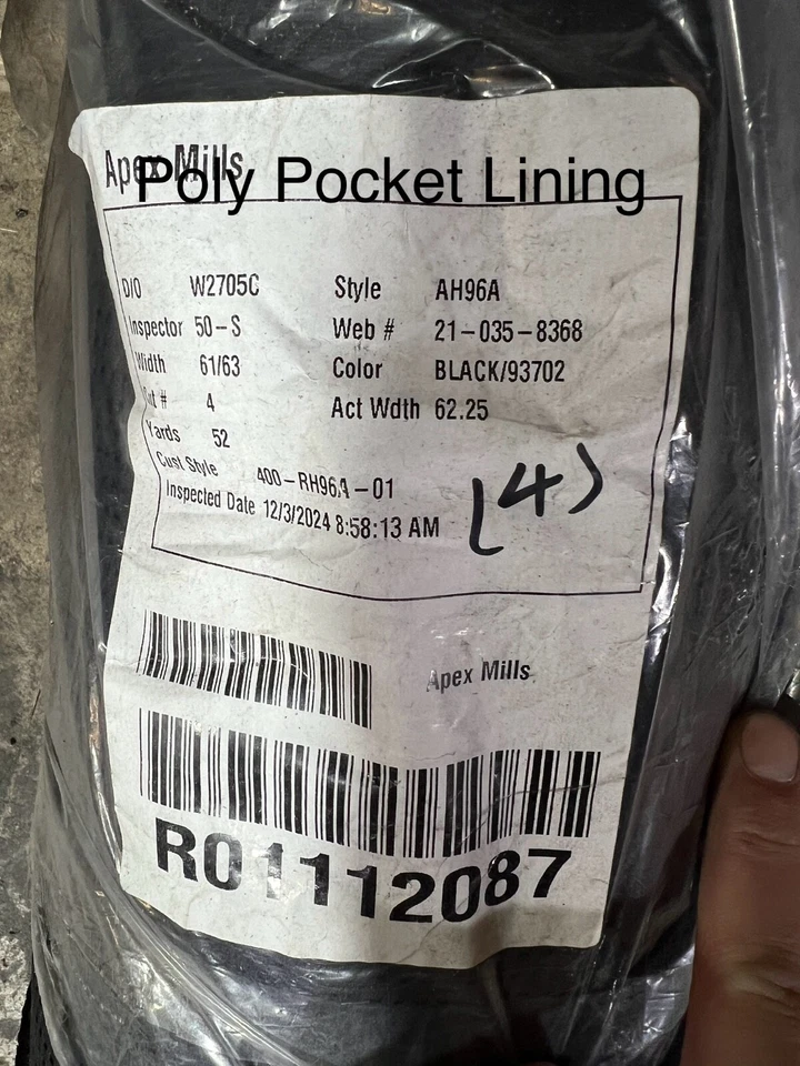 Black Sport Mesh Clothing Pocket Netting 62” Wide MADE IN THE USA, 10 Yard Cut - Image 2 of 4