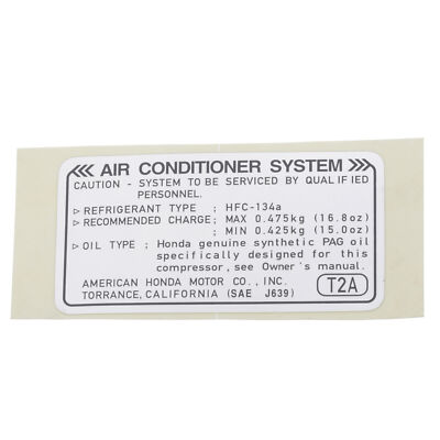 Honda OEM 13-16 Accord Labels-ac Label 80050T2FH00 for sale online 