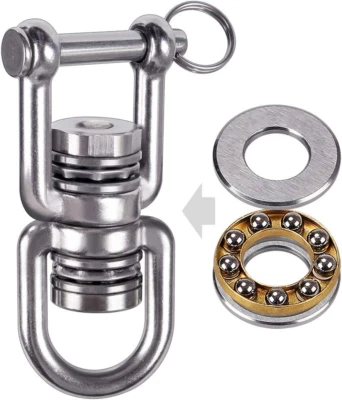 BENELABEL Hängesessel Drehwirbel, Schwerlast Dual Hängematte Schaukel Aufhänger Edelstahl