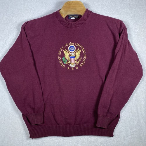 Andrew Rohan Men's United States Great Seal Red Crewneck Long Sleeve Sweater XL - Picture 2 of 8