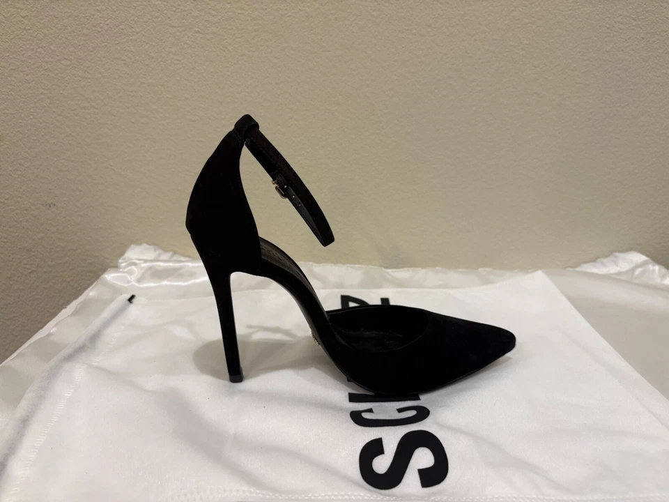 Schutz "Irma" Women's Black Pointed Toe Suede Shoes SZ 7 buckle Closure Leather - Image 3 of 4