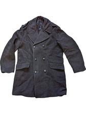 Hornes Great Britain Wool Cashmere Overcoat Grey Button Up Trench Coat Used