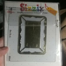 SIZZIX Simple Impressions Embossing Folders- 38-9561-Rectangular Frame-Brass-new